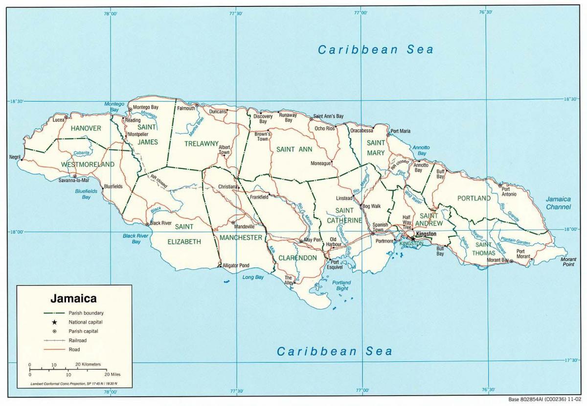 the jamaican map