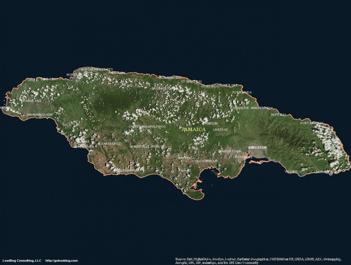 Map of aerial jamaica