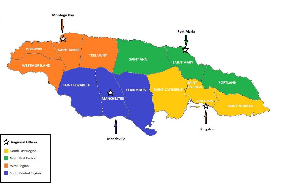 Map of economic jamaica