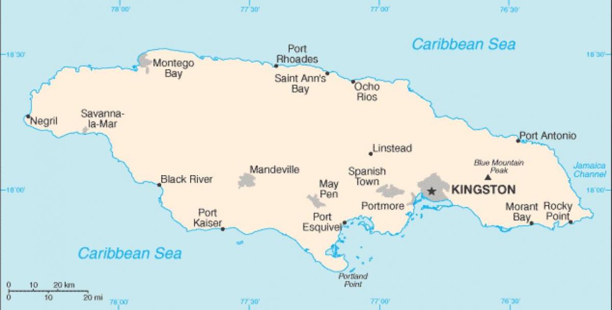 Map of jamaica area 