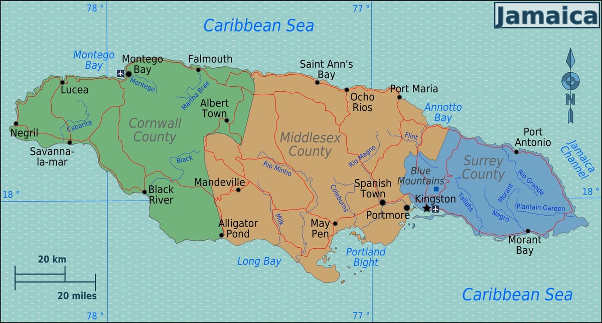 jamaica attractions map