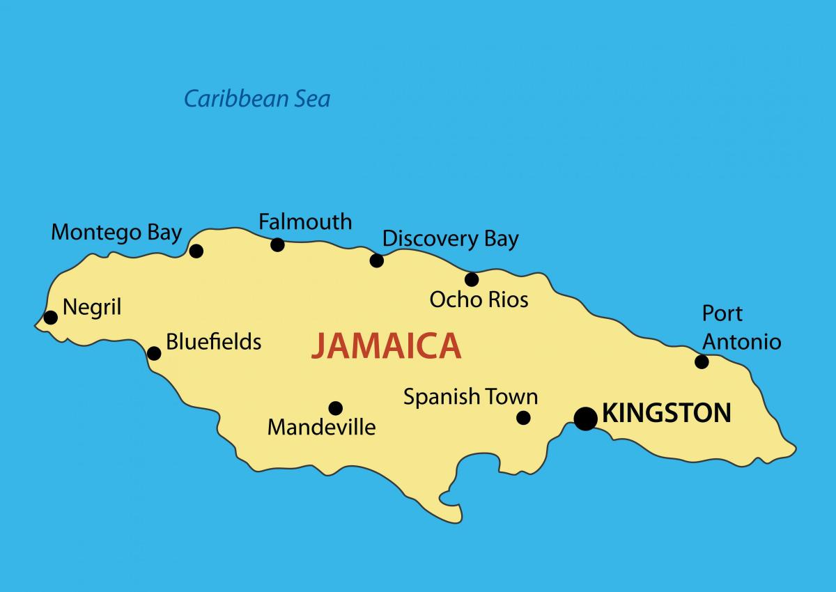 Map of jamaica cities