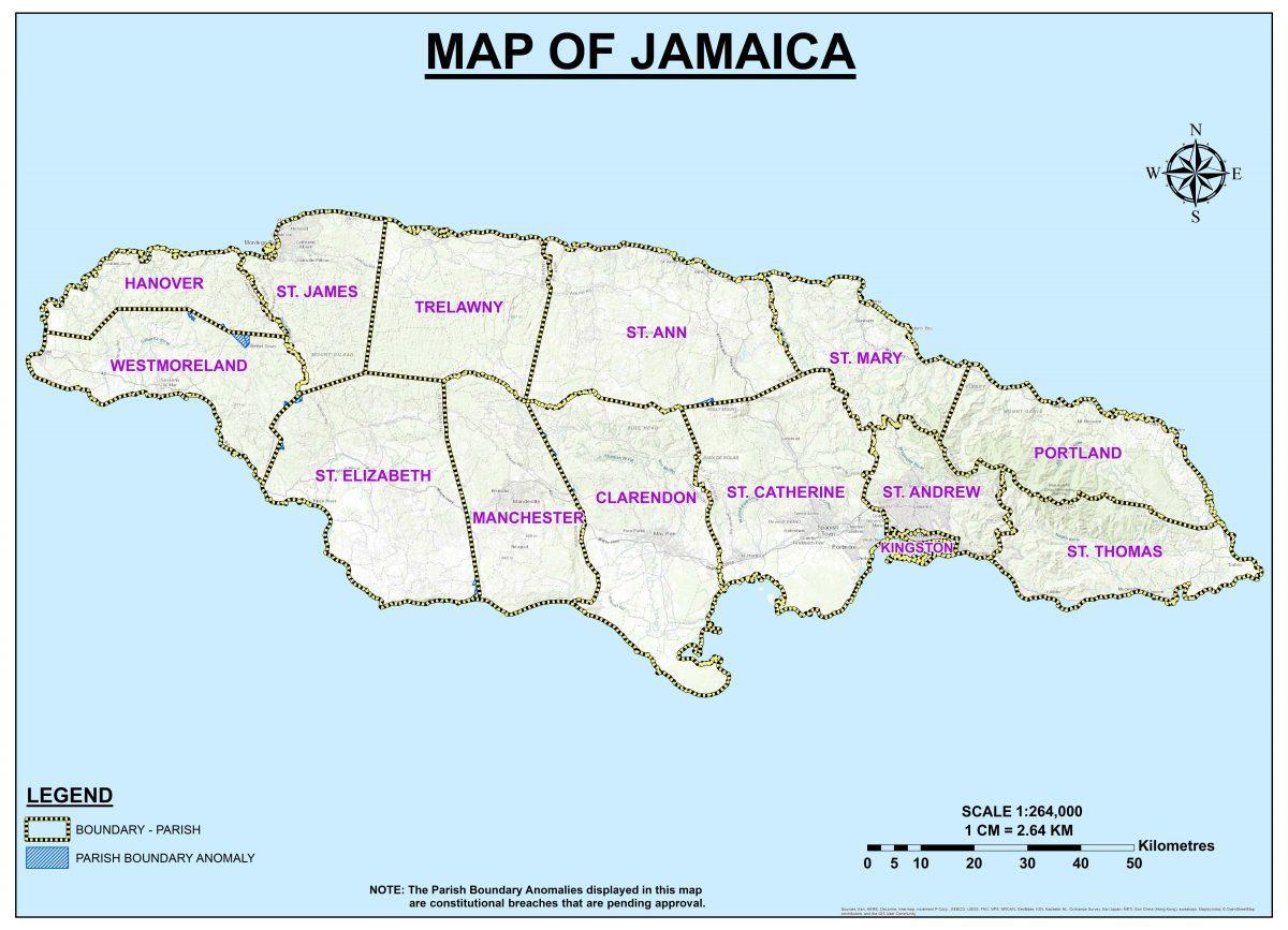 Map of jamaica constituencies