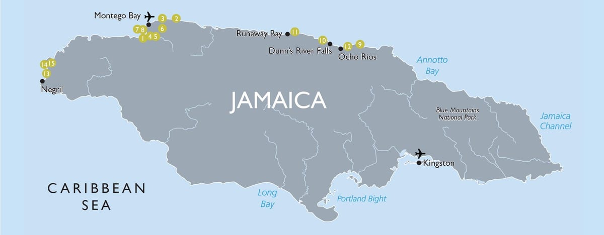 map of tourist attractions in jamaica