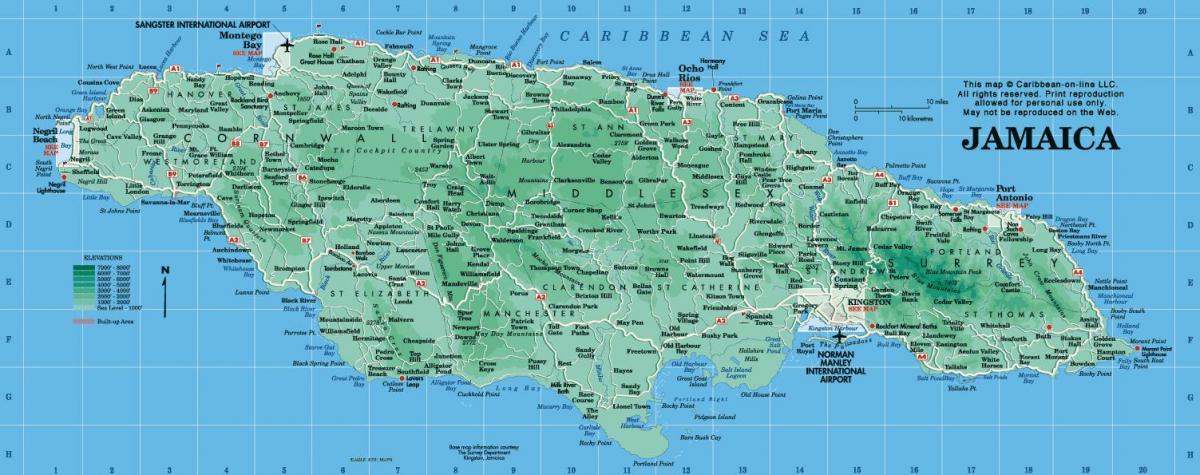 a map of jamaica