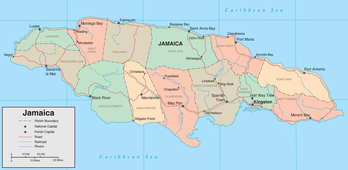 Map of political jamaica