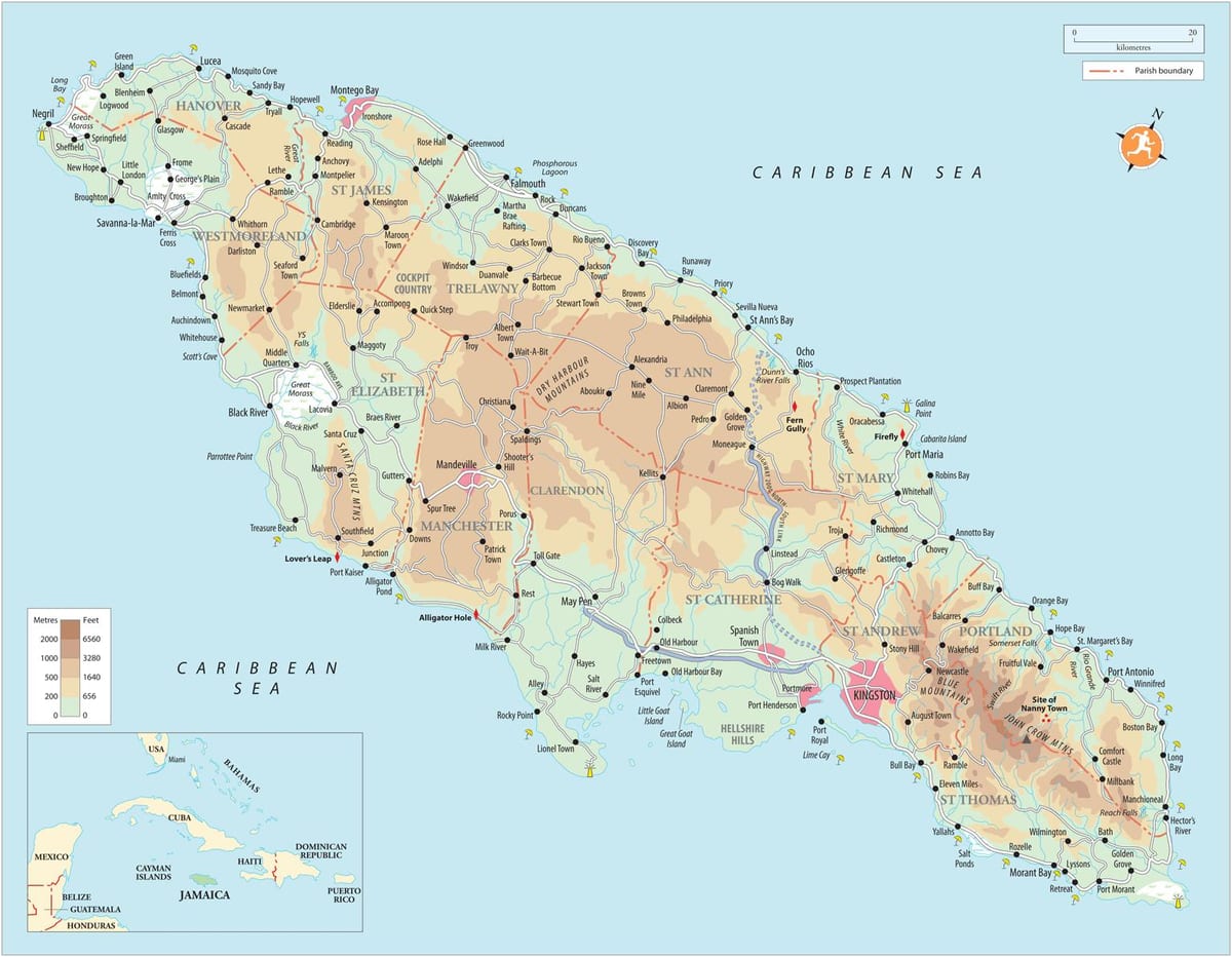 Map of treasure bach jamaica