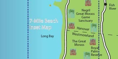 Map of negril jamaica 7 mile beach