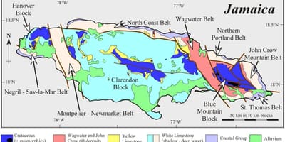 Map of geological jamaica