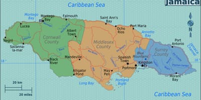 Jamaica attractions map