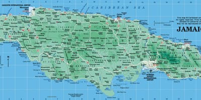 Geographical map of jamaica