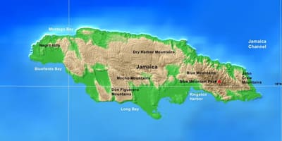Map of jamaica mountains 