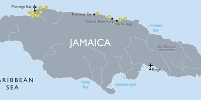 Map of tourist attractions in jamaica