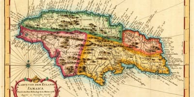 Map of vintage  jamaica